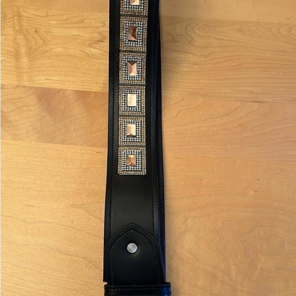 Elegant Equestrian Stockholm Black Bronze, and Silver Studded Women's Belt Large
